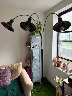 Three Prong Overhead Lamp with Warm Lighting and Dimmer