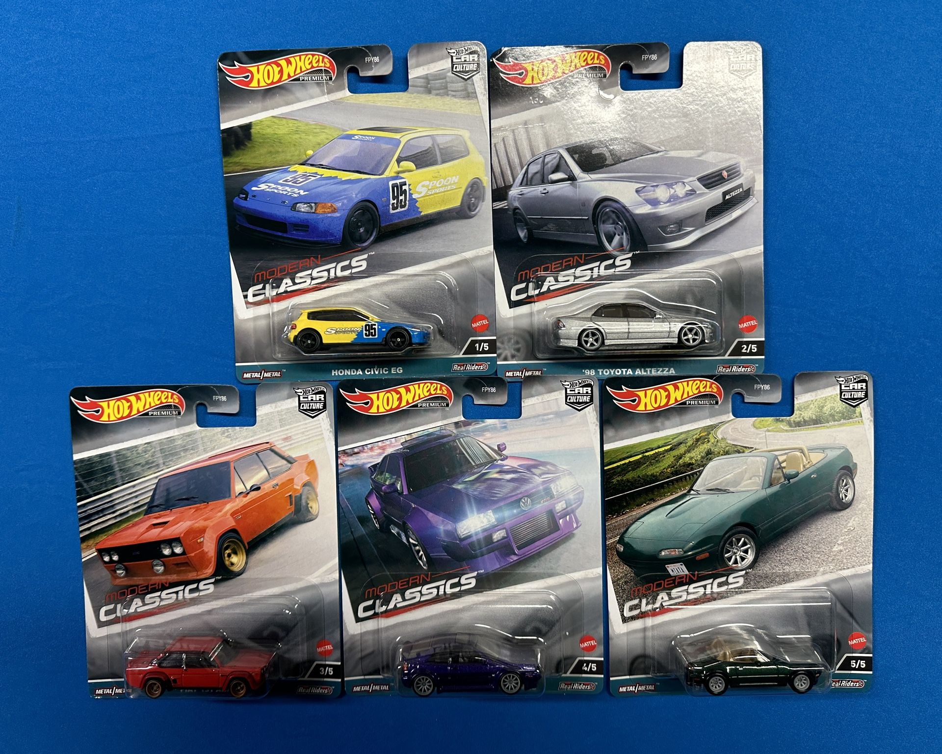 2023 Hot Wheels Premium Modern Classics Spoon Honda Civic (Complete 5 Car Set)