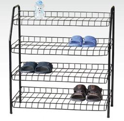 Uniware 4-Tier Metal Shoe Rack, Black