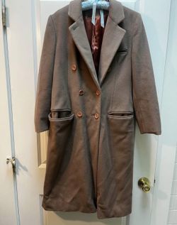 80s/90s vintage wool pea coat with rose-color satin liningy - read description