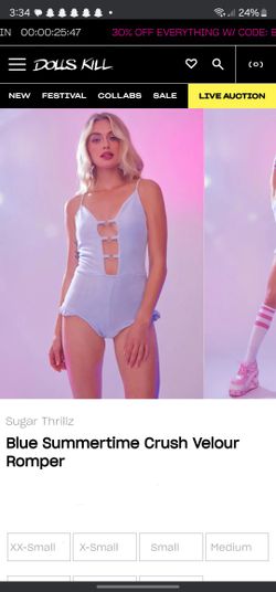 Deadstocked/sold Out Over 3 Years Now DOLLSKILL SUGAR THRILLS Blue Crush ROMPER