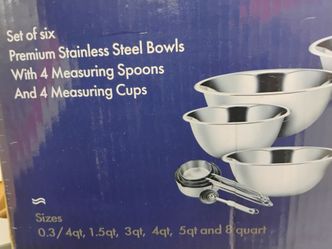 New stainless steel 4 piece set mixing bowls