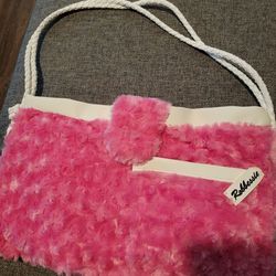 New Hot Pink Barbie Fur Handbag Purse Tote