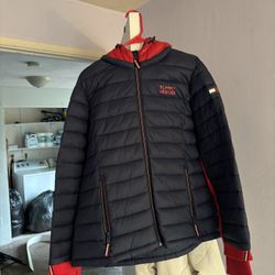 Tommy Hilfiger Puffer Jacket - Navy Blue and Red 
