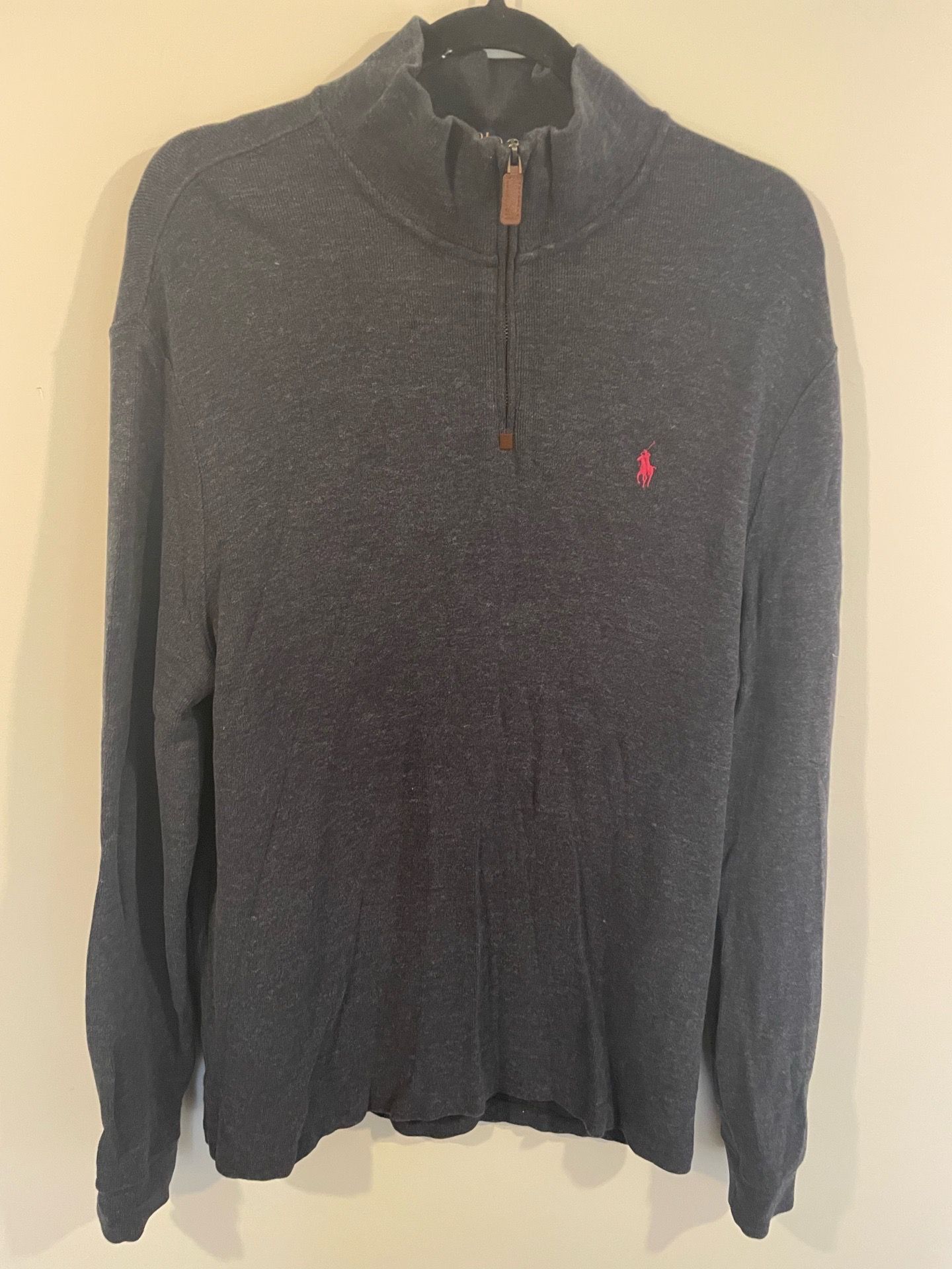 Polo Ralph Lauren Quarter-Zip Sweater Grey Sz L