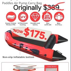 Heavy Duty 10' Foot Inflatable Dinghy Boat (New)