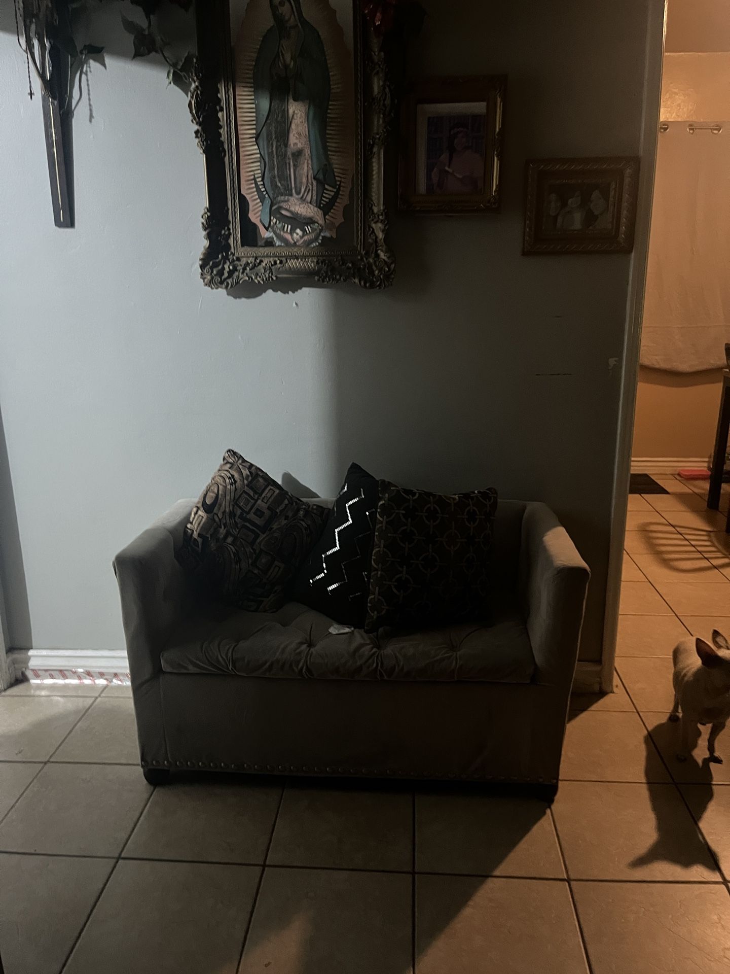 minature grey couch for toddlers