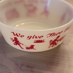 Hazel Atlas Platonite Glass Childs Bowl - Christian Theme

