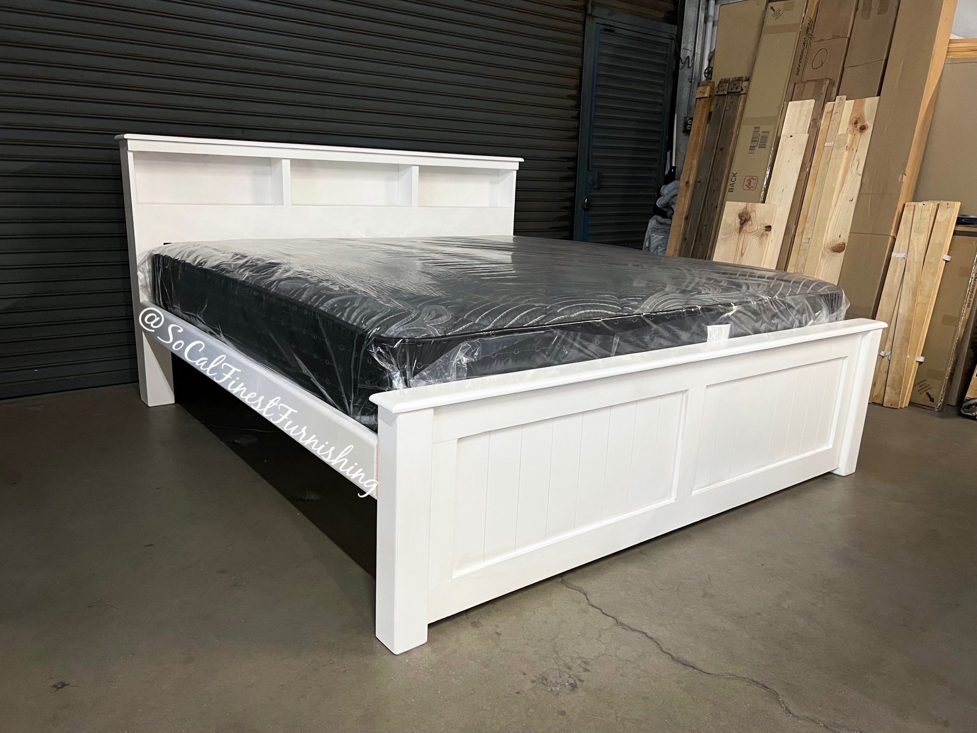 White King Bed With Mattress