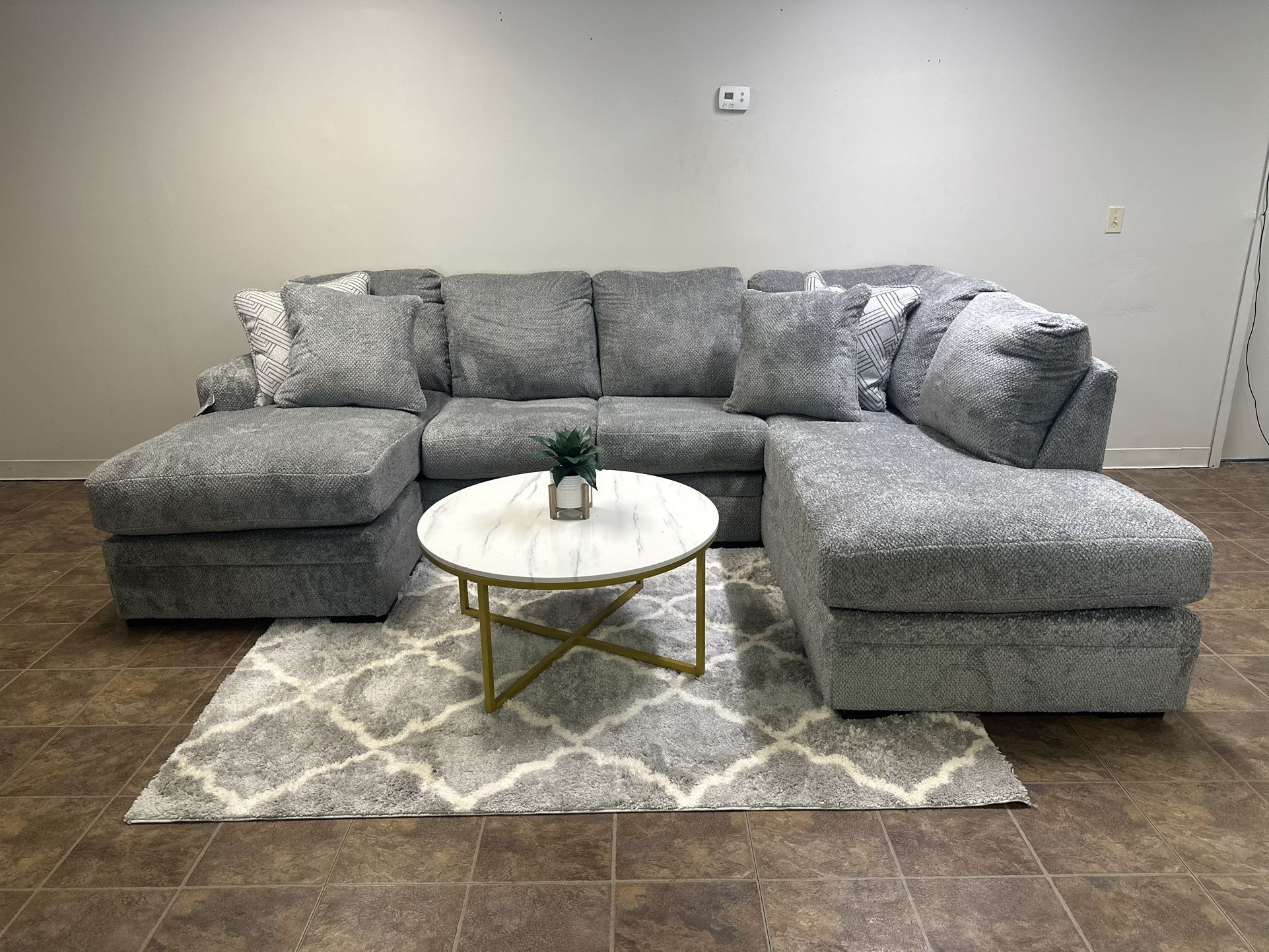Fuzzy Sectional Couch Sofa Brand New Ashley Furniture