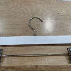 White 11.8” kids baby toddlers children solid wooden pant hangers