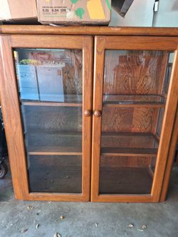 Oak display cabinet