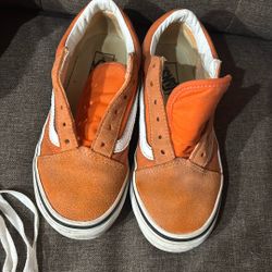 Kids Girls Orange Vans  Size 1Y 