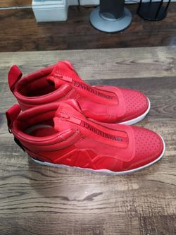 Red Armani Exchange High Top Sneakers 
