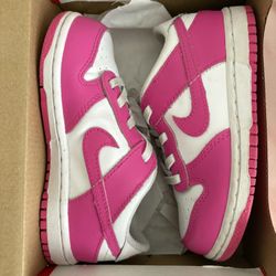 Nike Dunk Low White/Laser Fuchsia 10C 