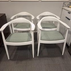 Four Mid Century Style Laquered Chairs 