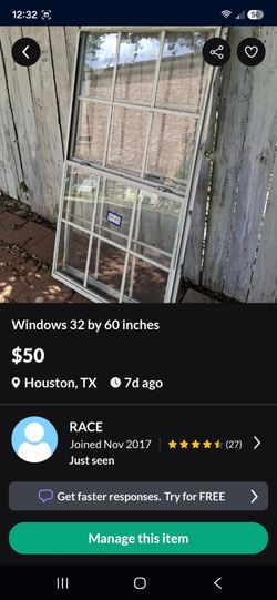Window 32 by 60.inches