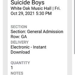 2 Tickets For Suicide Boys