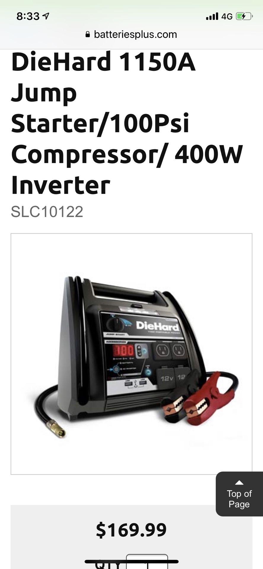 Sears Diehard portable power, compressor, 1150 jump starter. 400 watt inverter. Brand new in box $100