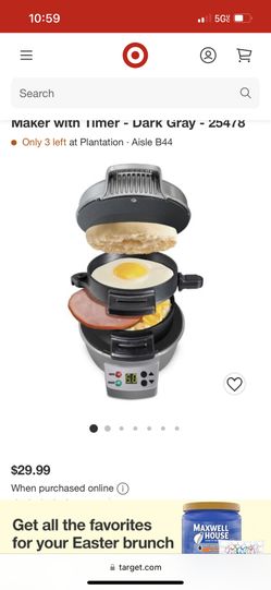 Hamilton Beach Breakfast Sandwich Maker with Timer