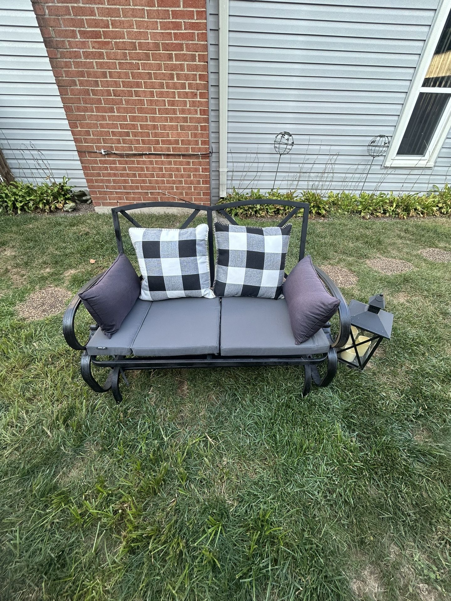 Metal Outdoor 2 Seater Glider Bench