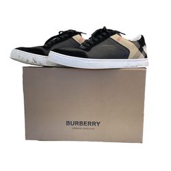Burberry Leather, Suede & Check Sneakers