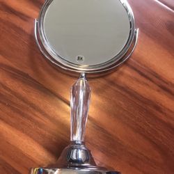 Laura Chrome Metal Magnifying Vanity Mirror, 15"