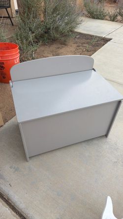 Grey kids toy box chest storage