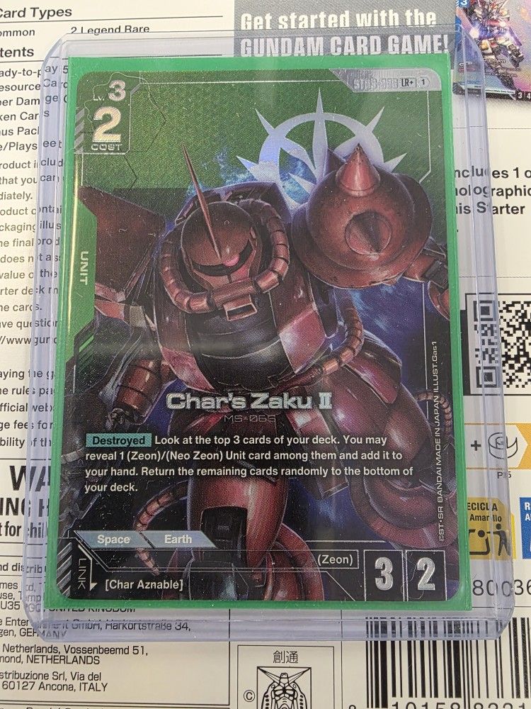 Gundam Card Game - Char's Zaku 2 LR+ Alt Art Foil Card