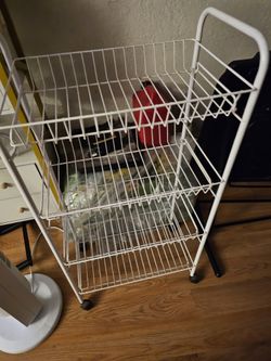 White Wired Cart 4 Tier