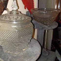Vintage punch bowl w/ cookie jar