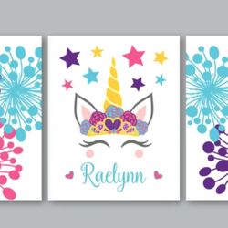 Baby Nursery Art🤍💗🤍(Set Of 3) Canvases