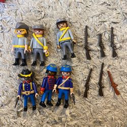 Playmobil Union Confederate 6 Army Soldier Yankee Figure US Civil War Weapons