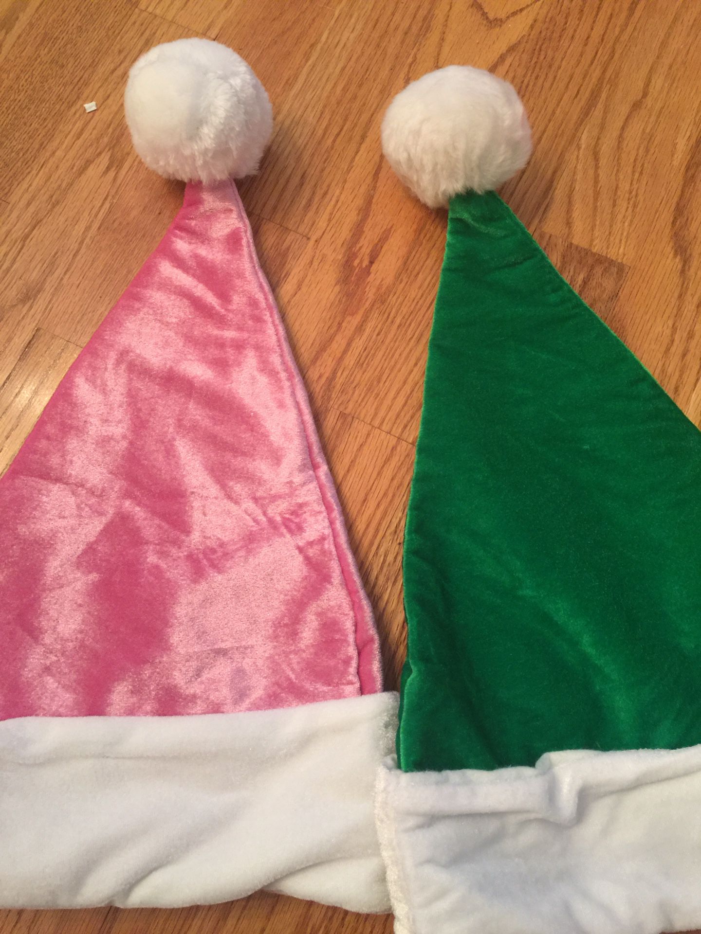 Santa Hats Pink Green Christmas
