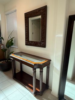 Table and Mirror set