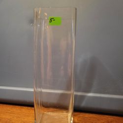 Square Clear Glass Flower Vase