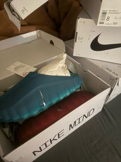 Red And Teal Nike Mind Slides