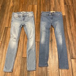 2pr Hollister Jeans, Size O Short, waist, 24