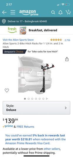 Allen 2 person bike rack