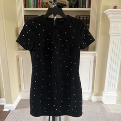 Mini Dress Embelished Faux Pearl