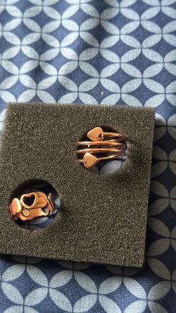 Size”8” copper hearts rings