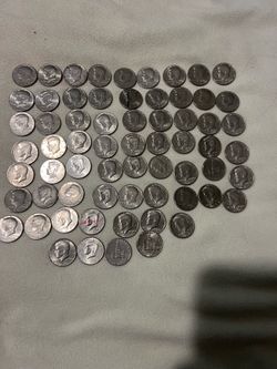 Half a dollar coins all different years. $10 each