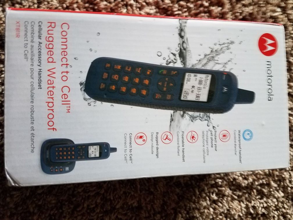 Motorola XT811 DECT 6.0 Rugged Waterproof Cordless Phone with Bluetooth Connect to Cell, Amber, 1 Handset (Royal Blue)