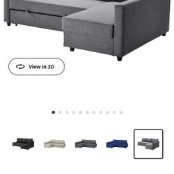 IKEA 'Friheten' Sleeper Sectional w/storage-Dark Gray