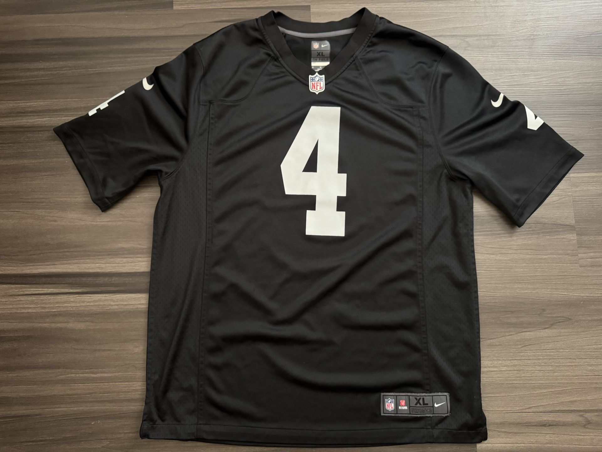 Nike On Field Derek Carr Las Vegas/Oakland Raiders Home Black Jersey Men’s XL