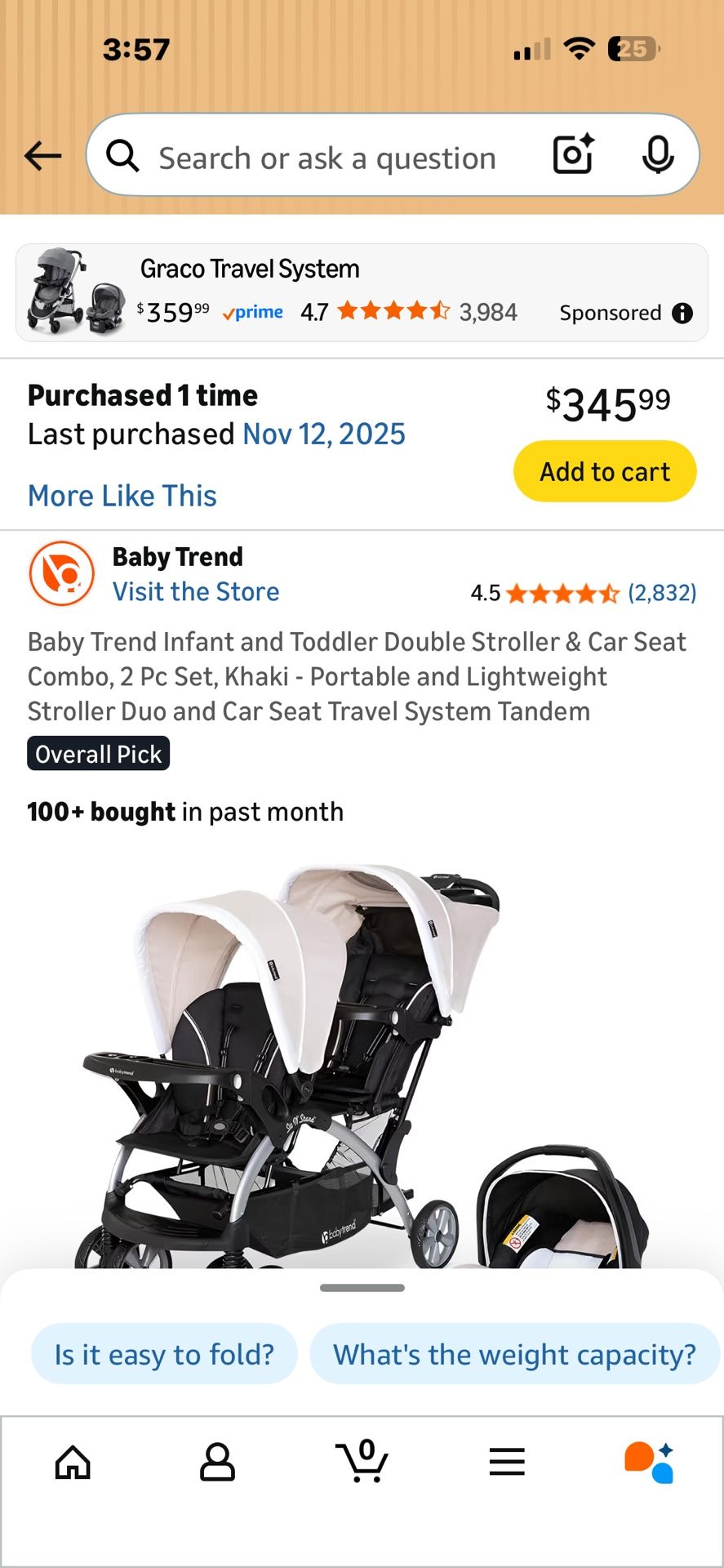 Brand New Kids Double Stroller ONLY NO CAR SEAT