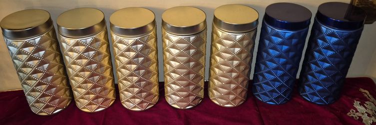 7 Painted Glass Cylinders