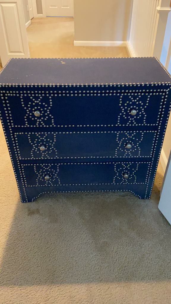 Blue studded chest drawer