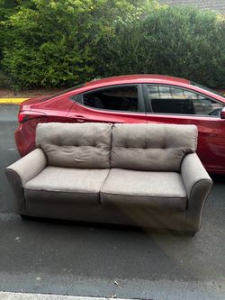 Gray Fabric Tufted Two-Seat Sofa