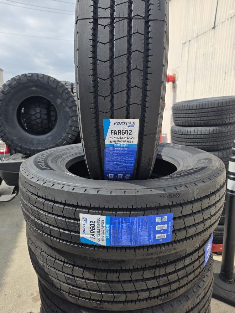 6 New LT 275-70-22.5 Fortune FAR602 Tires Load Range J 18ply R22.5 - $1,700 (FREE Delivery Inland Empire or PickUp Moreno Valley 0430-H)
